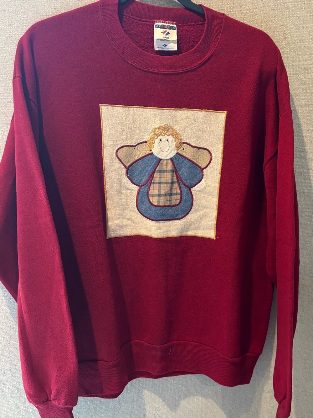 Red Angel Patch Crewneck Sweatshirt